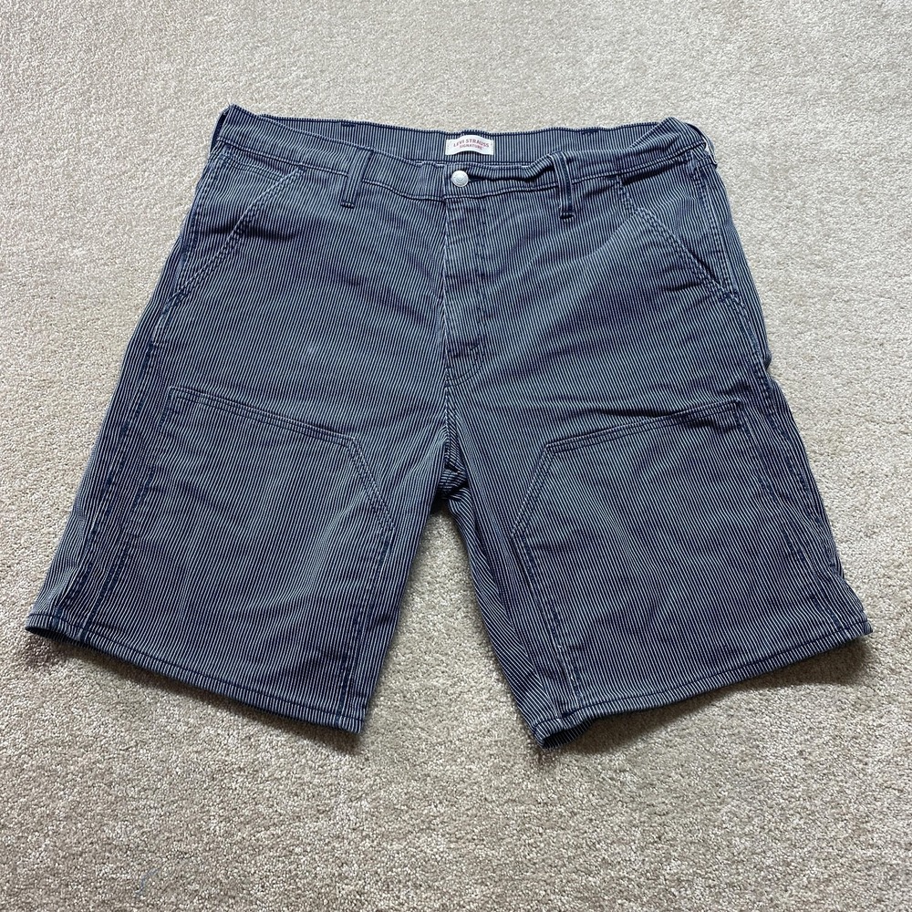 Levi Strauss Signature Shorts Mens W38 Stripe Workwear Utility Cotton